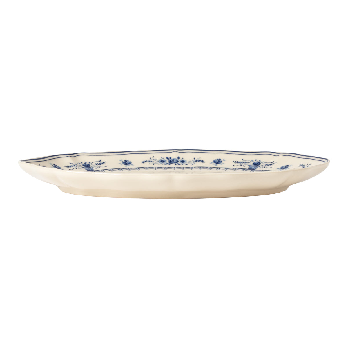 Vila 12-3/4" x 8-3/4" Oval Platter, Beige-Blue