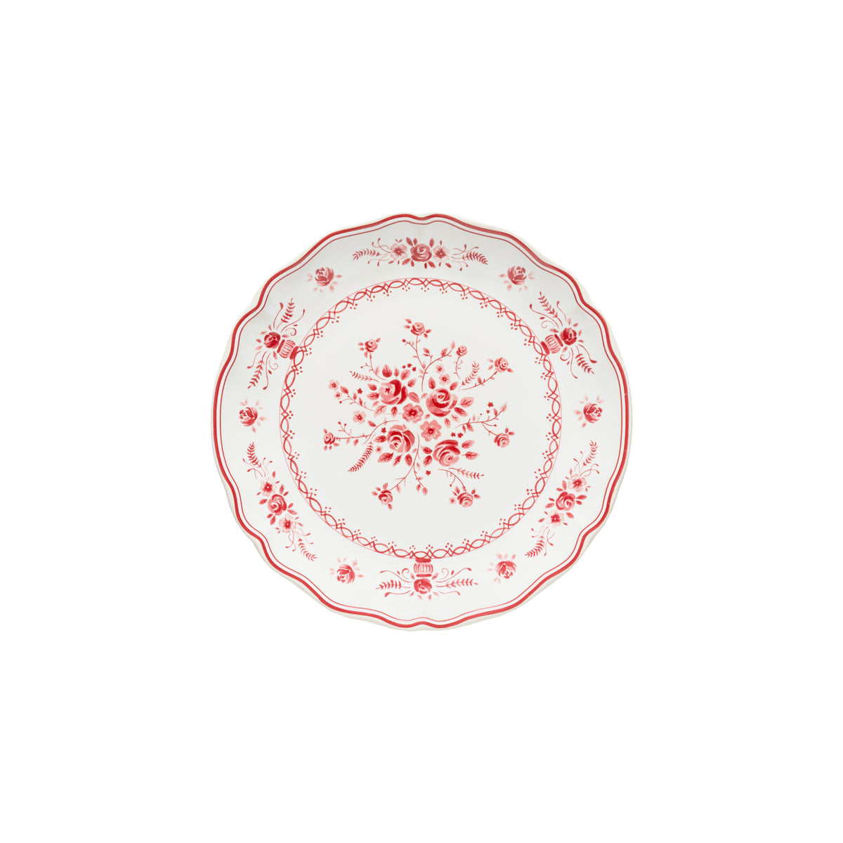 Vila 8-3/8" Salad/Dessert Plate, White-Red