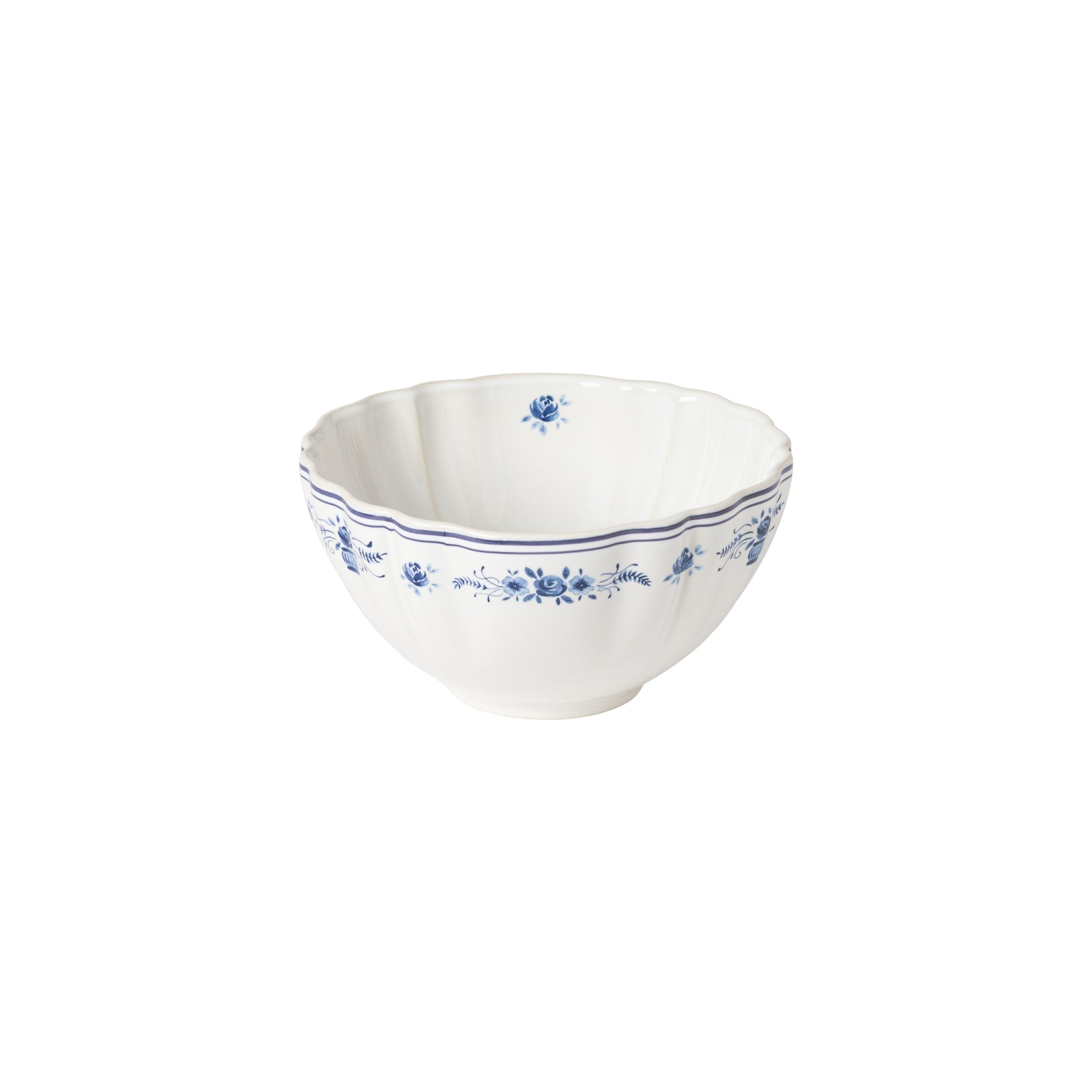 Vila 26 oz Soup/Cereal Bowl, White-Blue