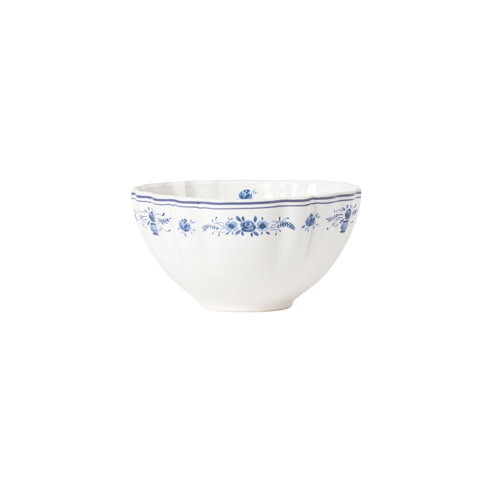 Vila 26 oz Soup/Cereal Bowl, White-Blue