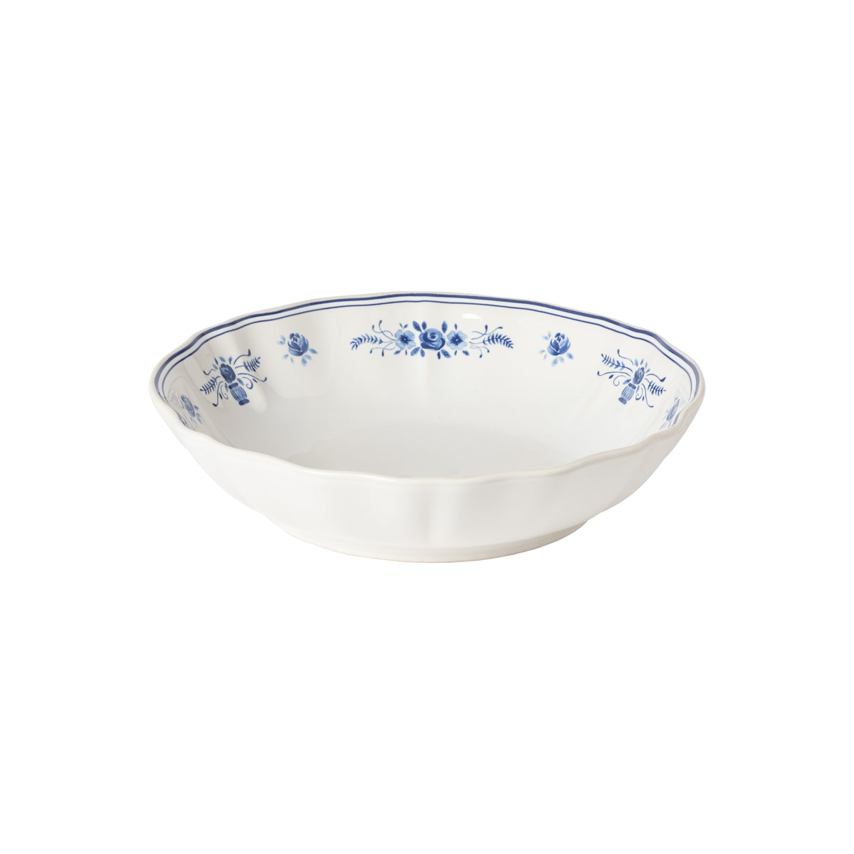 Vila 40-1/4 oz Soup/Pasta Bowl, White-Blue