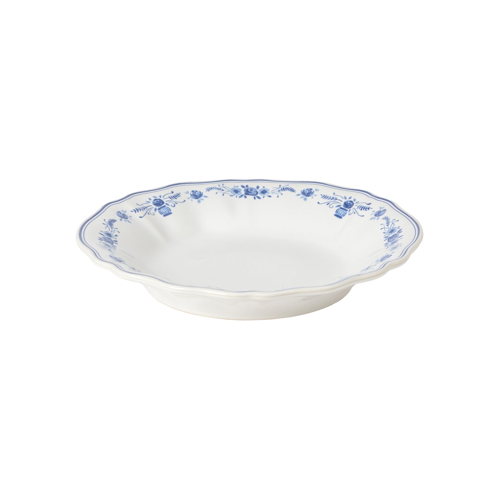 Vila 9-5/8" Soup/Pasta Plate, White-Blue