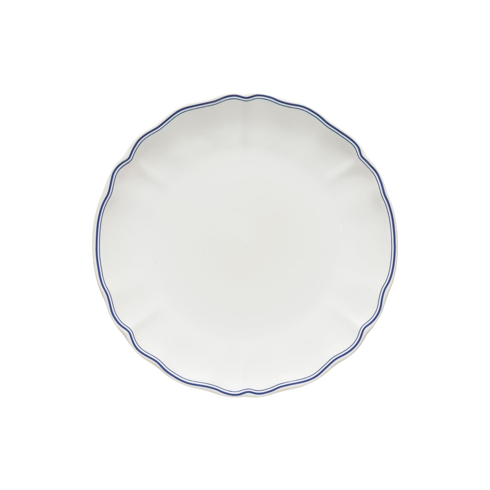 Vila 10-5/8" Dinner Plate, White-Blue Filet