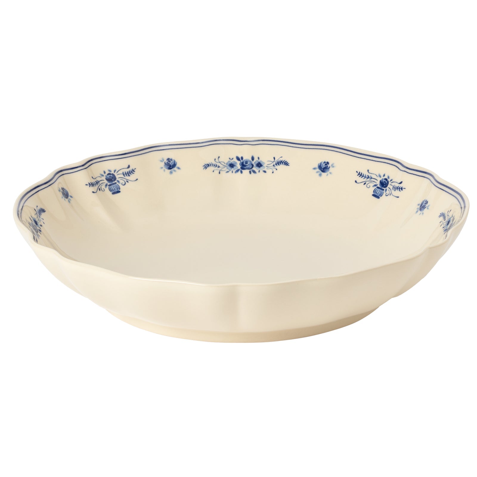 Vila 95 oz Pasta/Serving Bowl, Beige-Blue