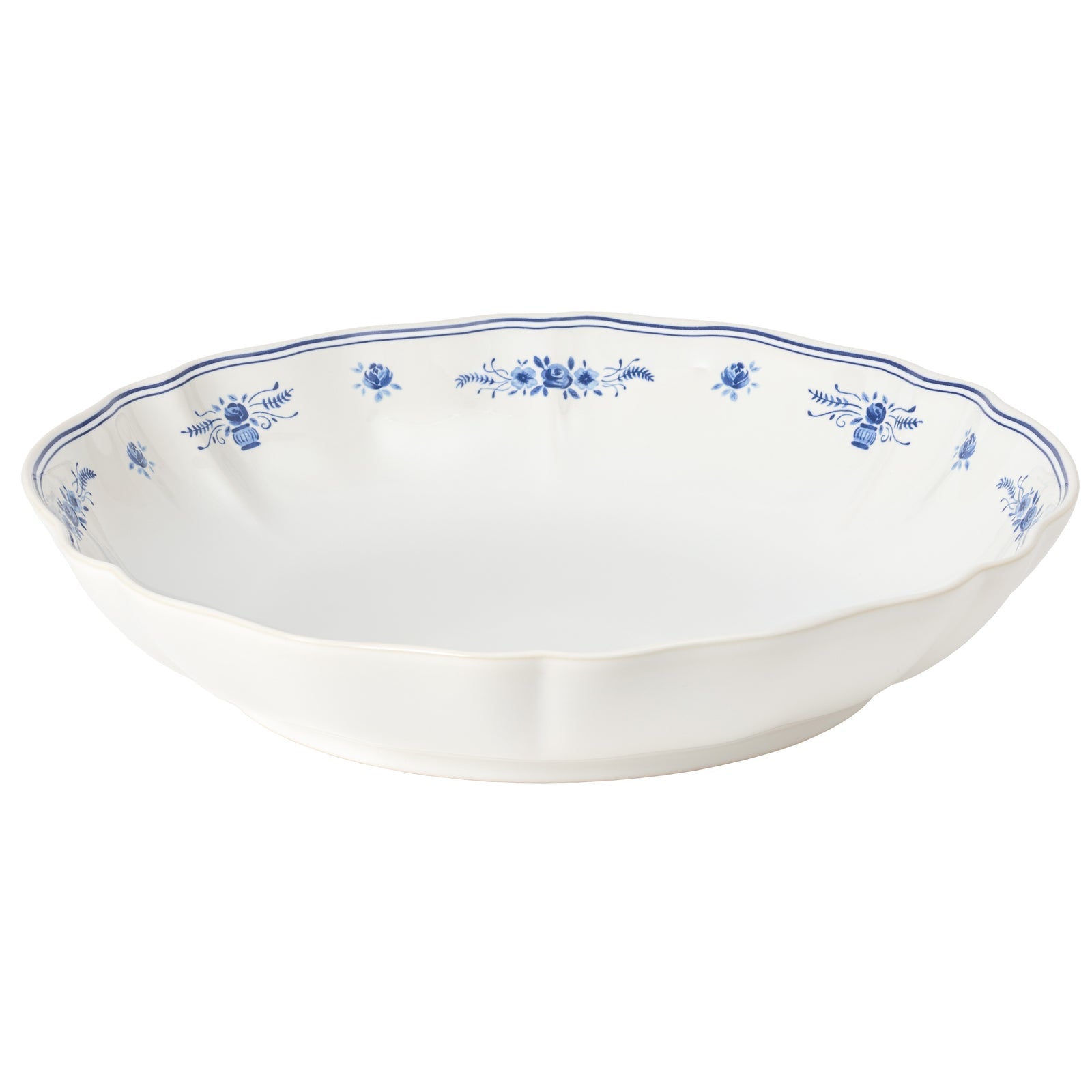 Vila 95 oz Pasta/Serving Bowl, White-Blue