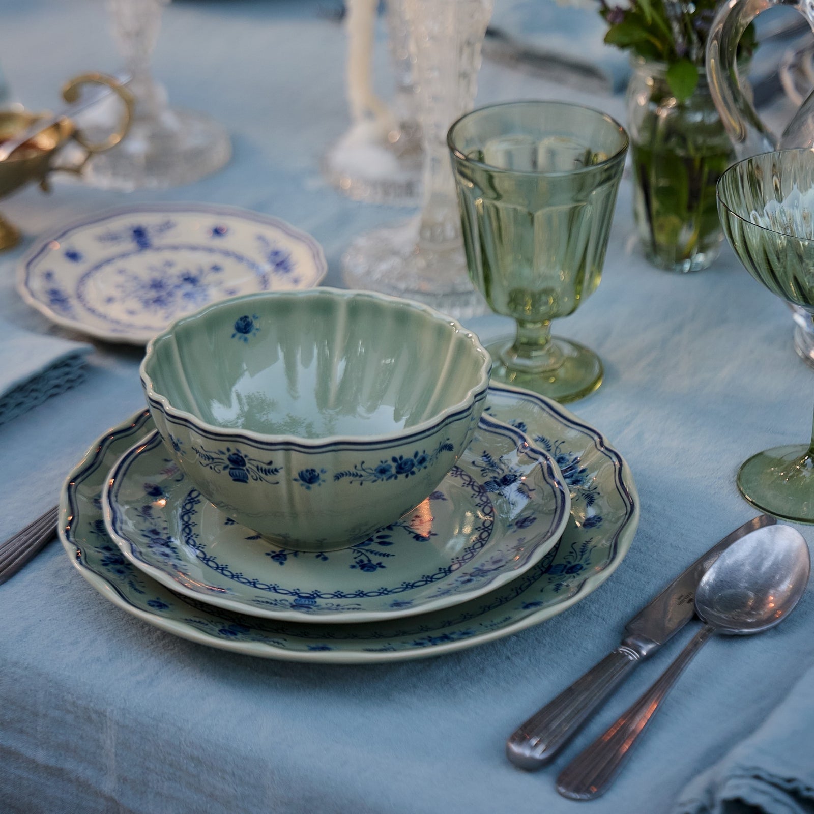 Vila 26 oz Soup/Cereal Bowl, Olive-Blue