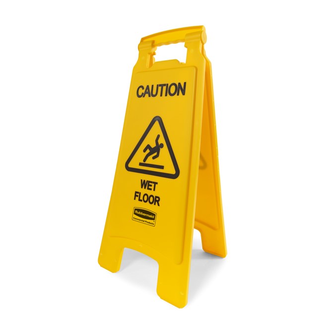 Yellow Caution Wet Floor Sign, 26" x 11" x 25"