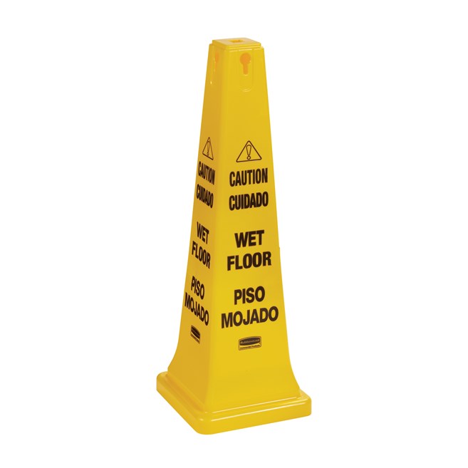 "Caution Wet Floor" Safety Cone, 36", Yellow