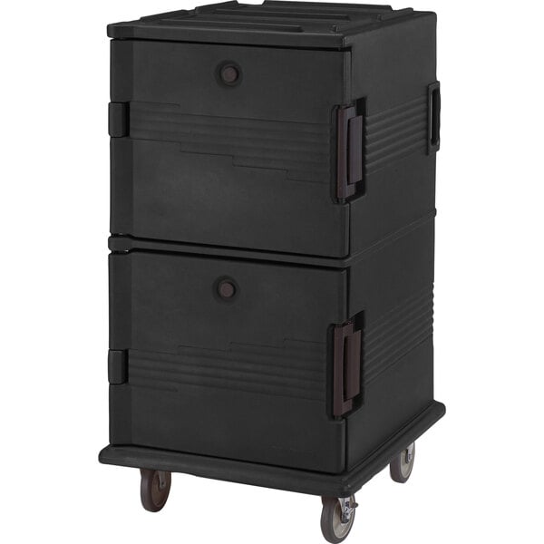 Ultra Camcart® Black Insulated Food Pan Carrier, Front-Loading, Heavy Duty, Holds 24 Pans