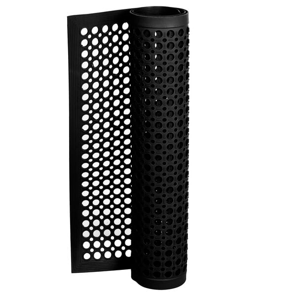 VIP TopDek Junior 3' x 5' Black Light-Duty Rubber Anti-Fatigue Floor Mat - 1/2" Thick