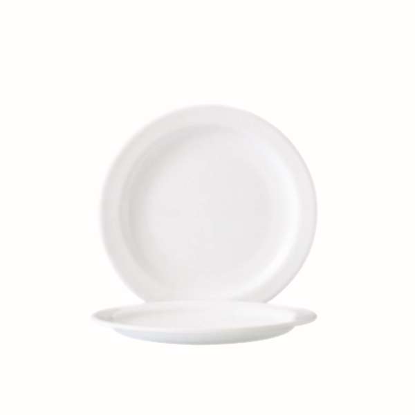 Restaurant White 6" Rim Plate, 12/case