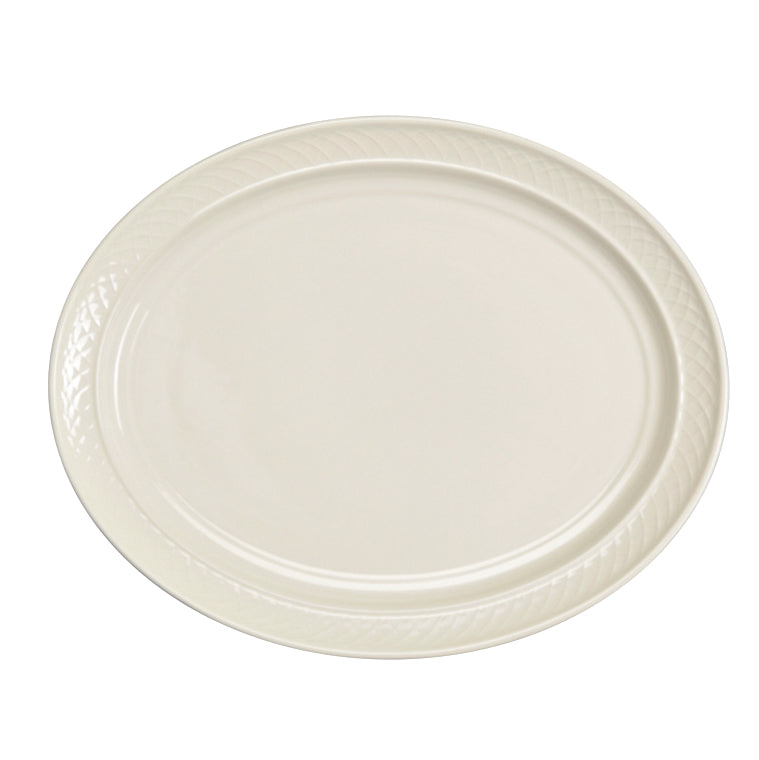 Oval Platter L 11.375" W 8.5" Gothic Blanc