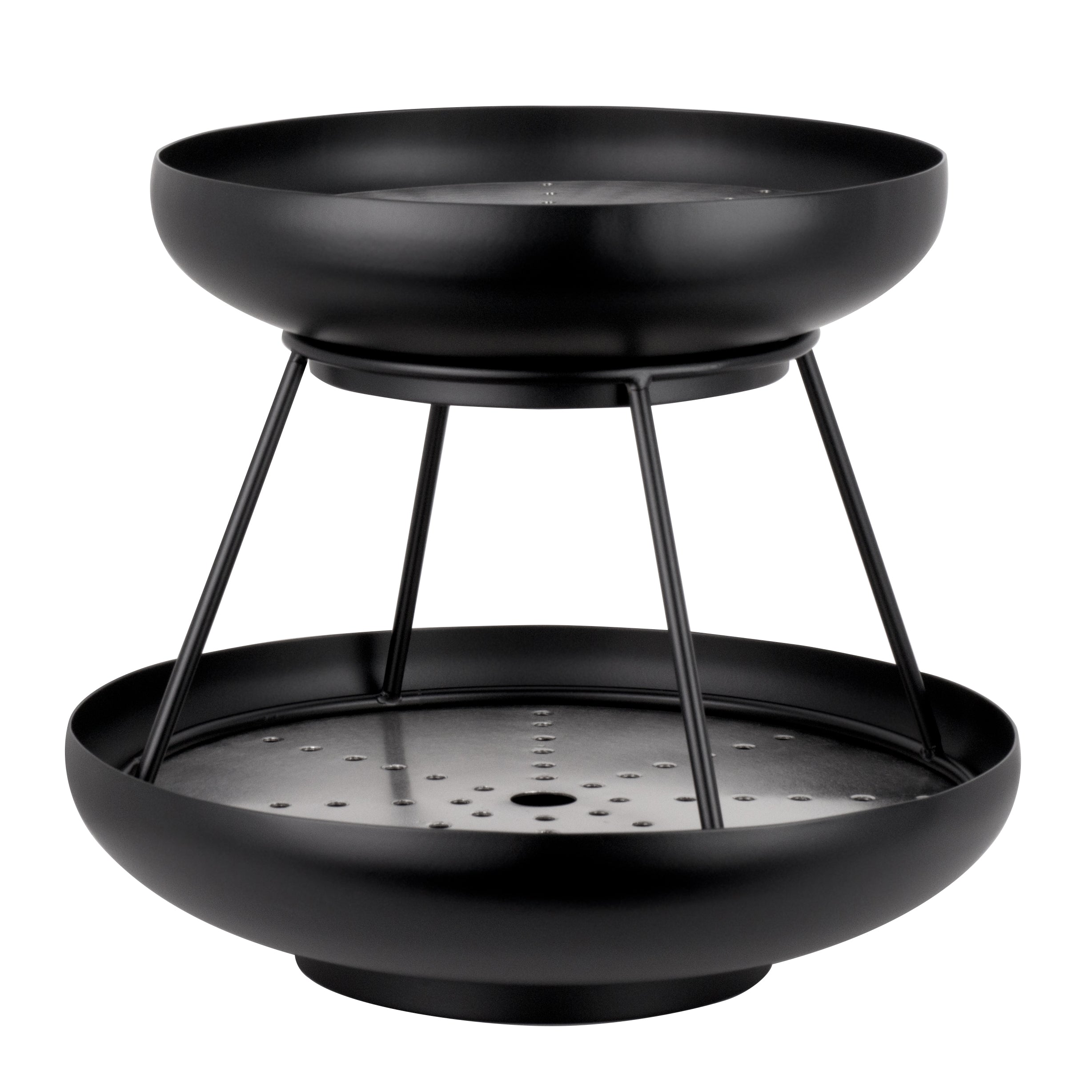 2-Tier Coupe Seafood Stand 11.625" Dia. Seafood Std Blk
