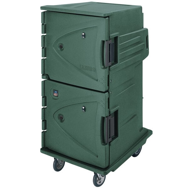 Camtherm® Hot Cart, Granite Green Tall Profile Electric Hot Food Holding Cabinet 6" Rear Casters in Fahrenheit - 110V