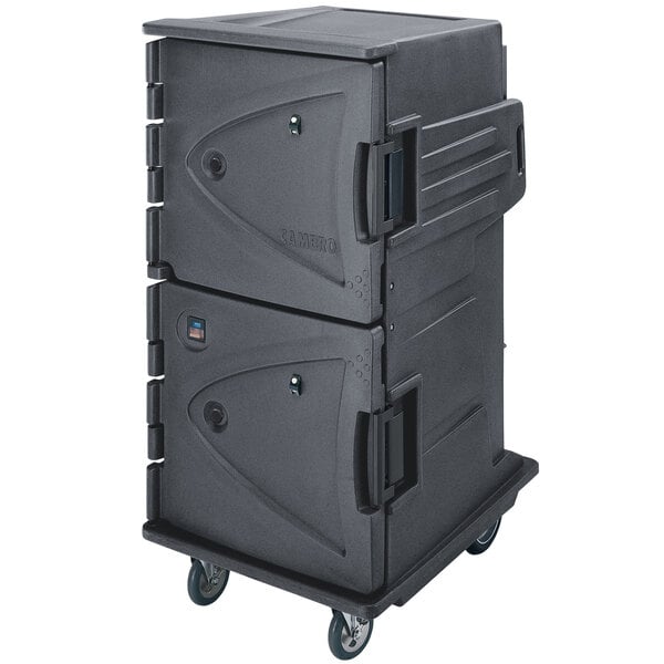 Camtherm® Hot Cart, Granite Gray Tall Profile Electric Hot Food Holding Cabinet 6" Rear Casters in Celsius - 110V