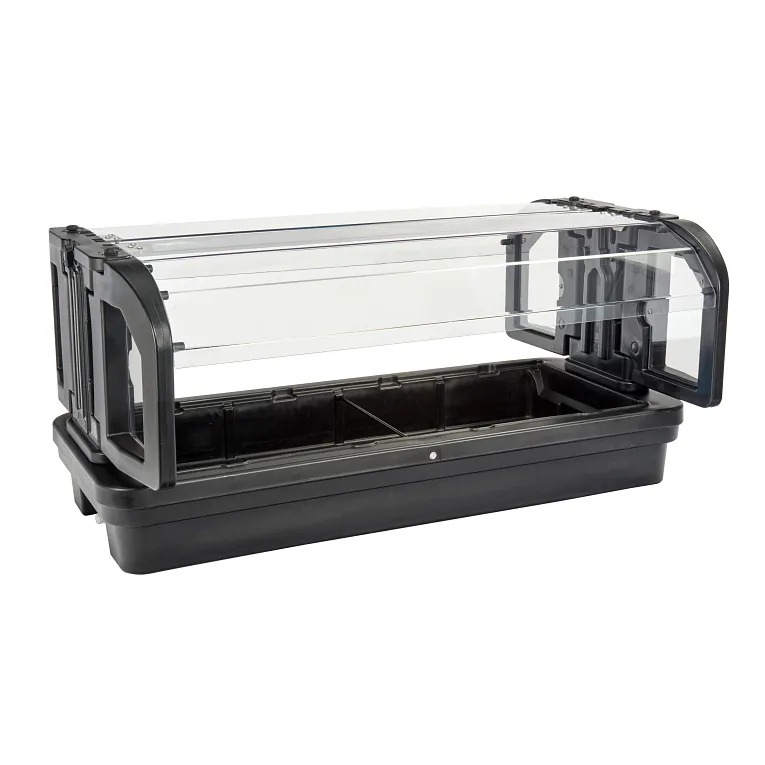 Versa Tabletop Food Bar with Sneeze Guard 63-1/2" Black 4-Pan