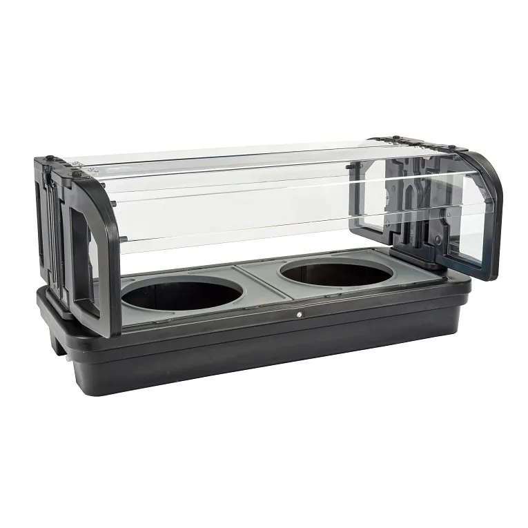 Versa Tabletop Food Bar with Sneeze Guard 63-1/2" Black 4-Pan