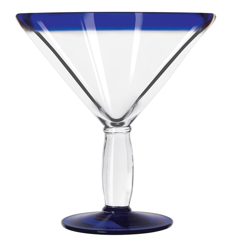Aruba 24 oz. Cocktail Glass with Cobalt Blue Rim