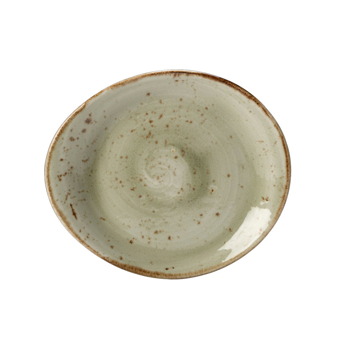 Plate 6.0" Dia. L 6.0" W 5.25" Craft Green