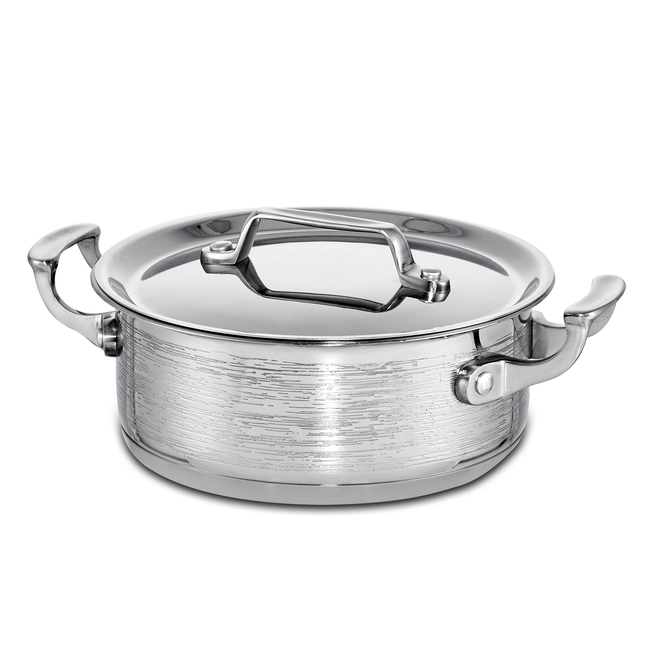 3 Qt. Cucina Casserole Dish with Lid, Stainless Steel Rain Finish