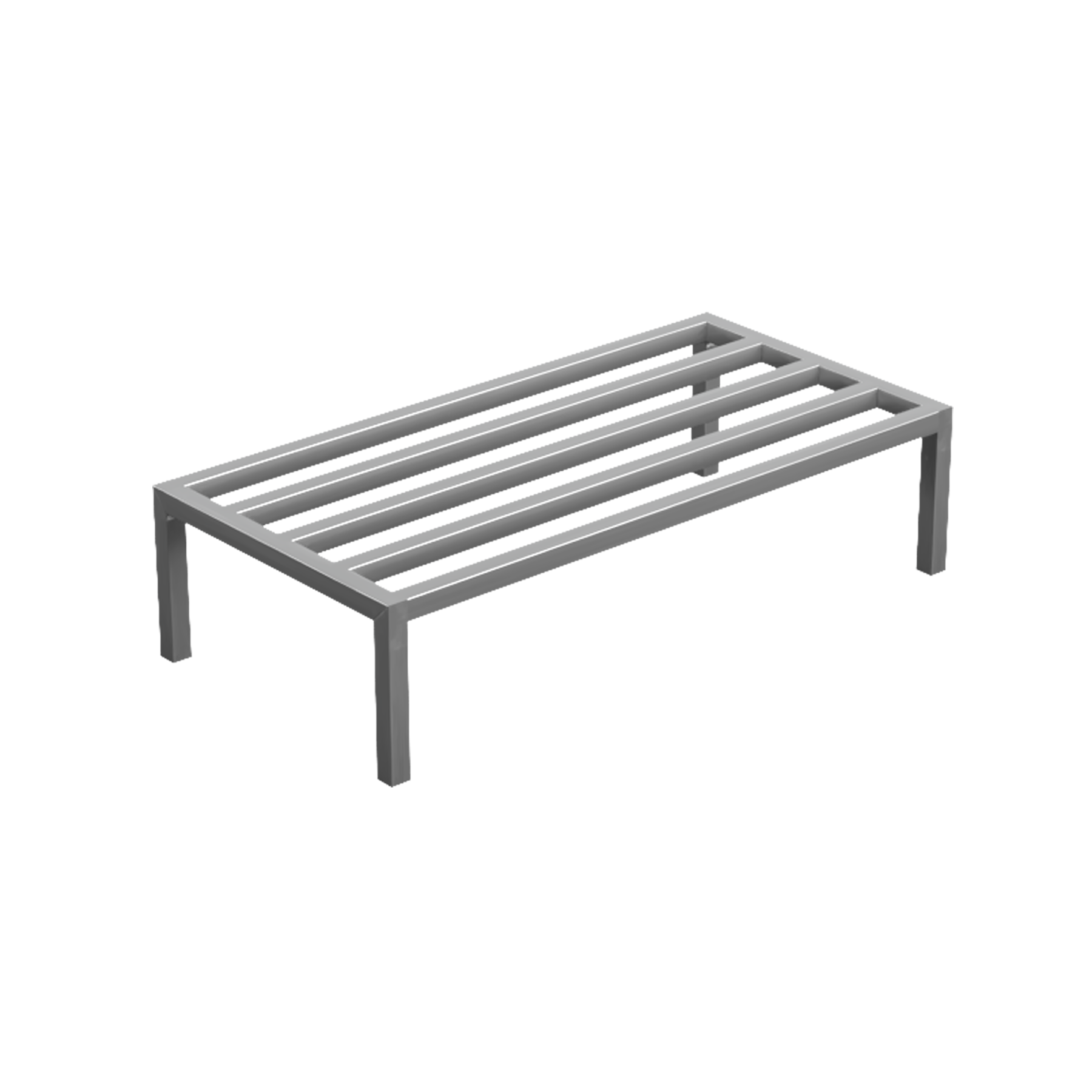 Welded Aluminum Dunnage Rack - HD-Bar (Tubular) - Standard Series - 24"W x 12"H x 48"L