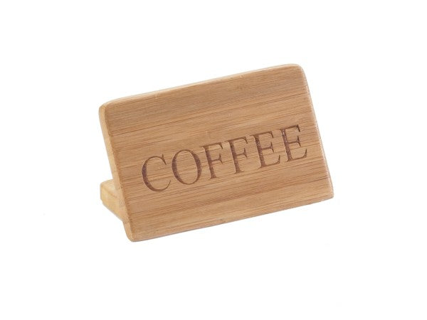 Bamboo 3" x 2" COFFEE Beverage Sign