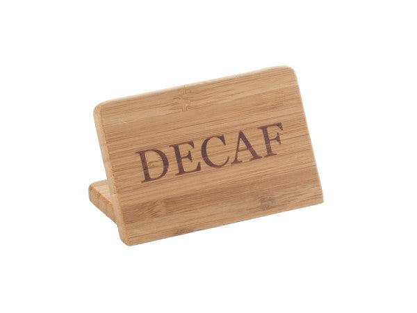 Bamboo 3" x 2" DECAF Beverage Sign
