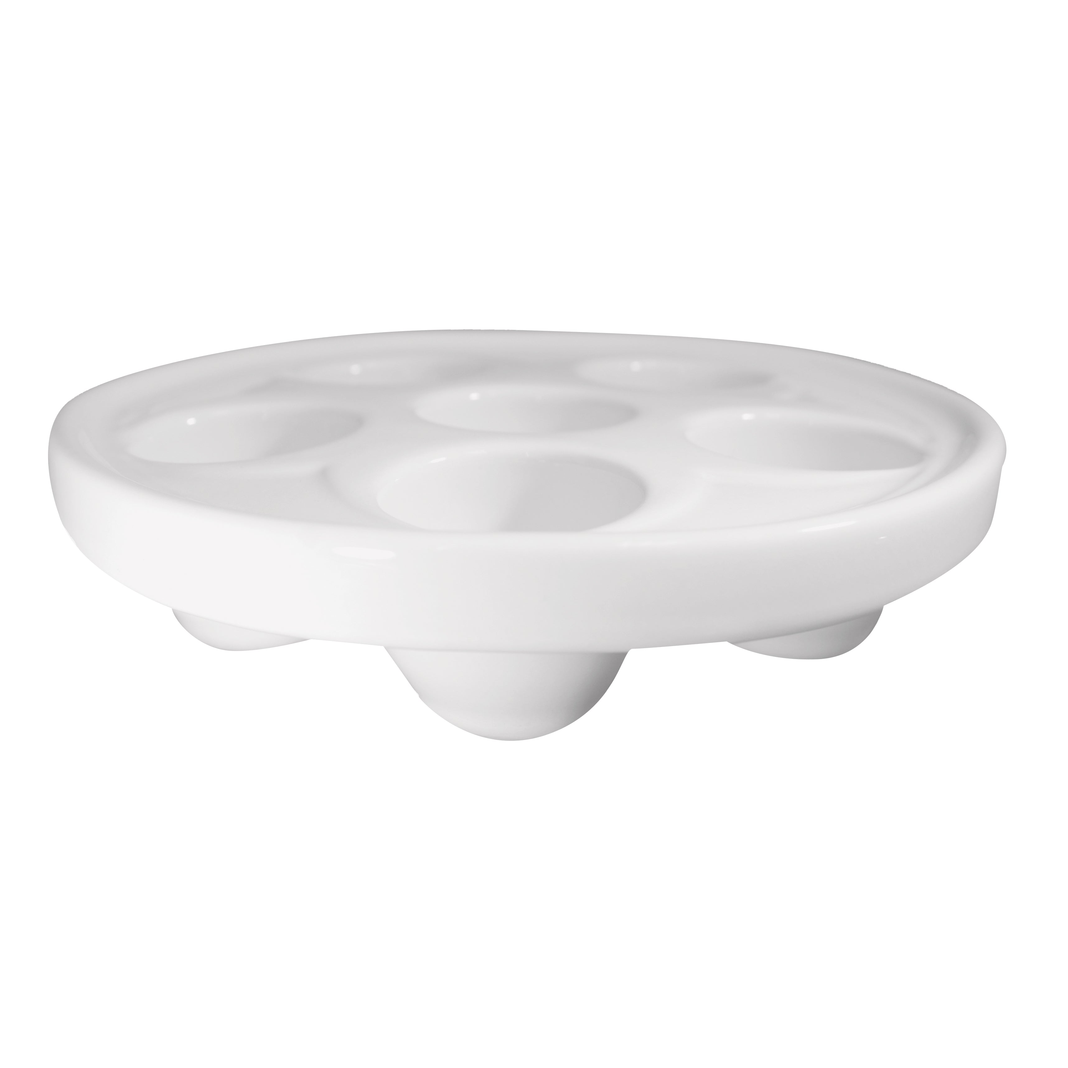 Escargot 6 Compartment 6.75" Dia. White