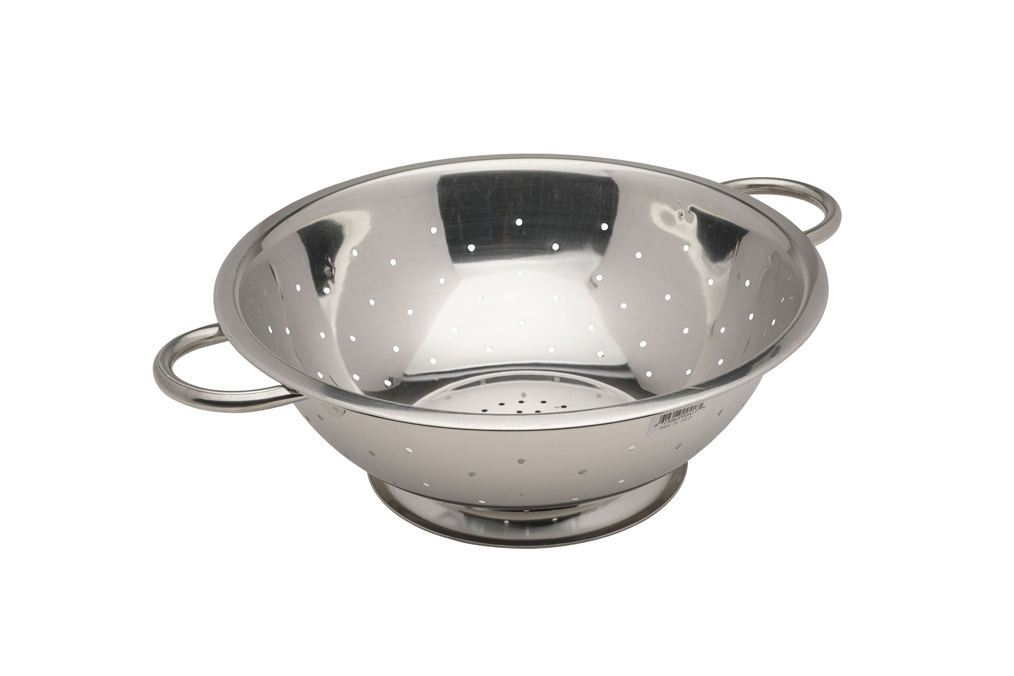 Colander, 5 qt., 11-1/2"D, Mirror Polished Stainless Steel