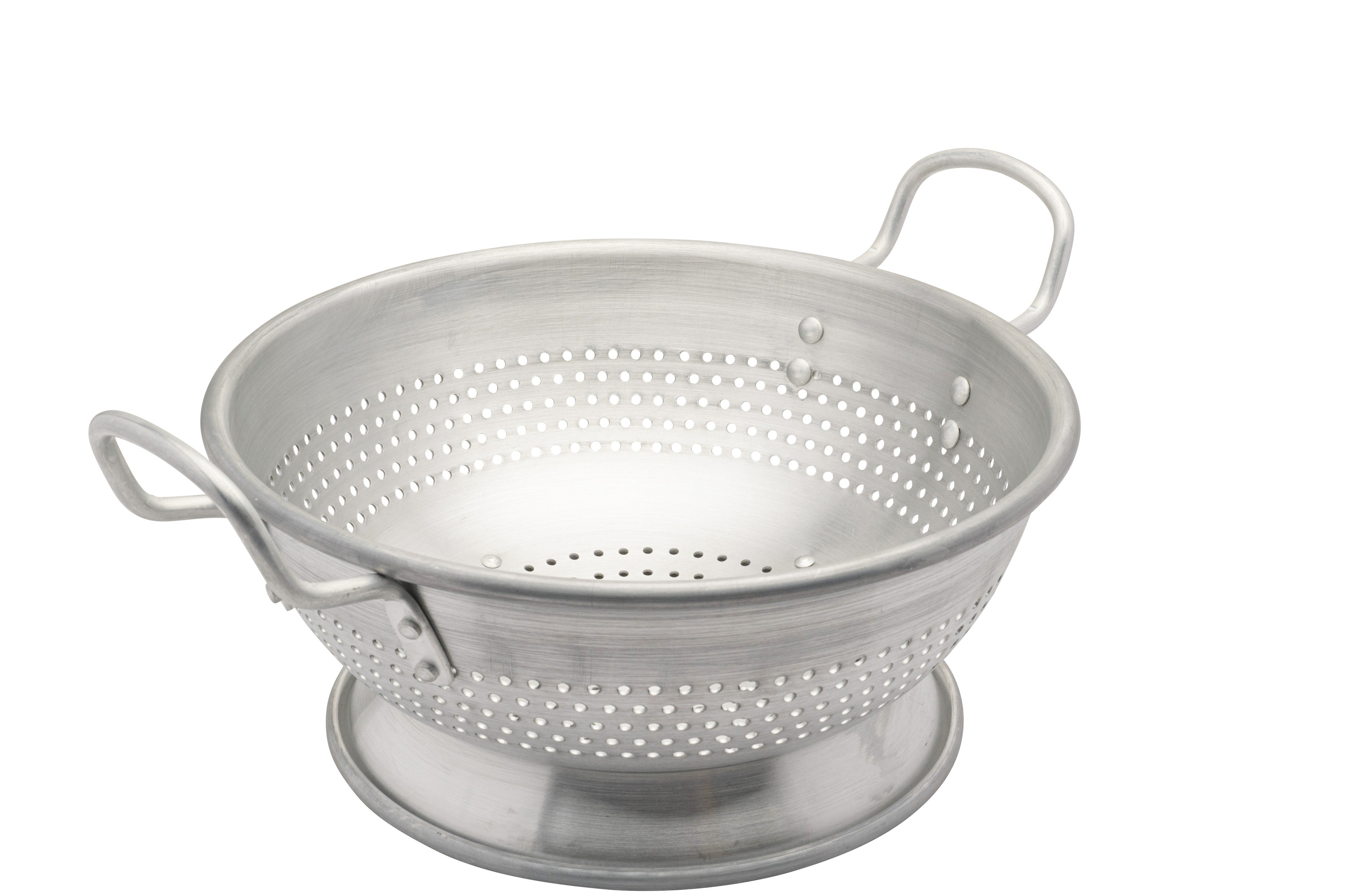 Heavy gauge aluminum colander 11 Qt Riveted Handles 15