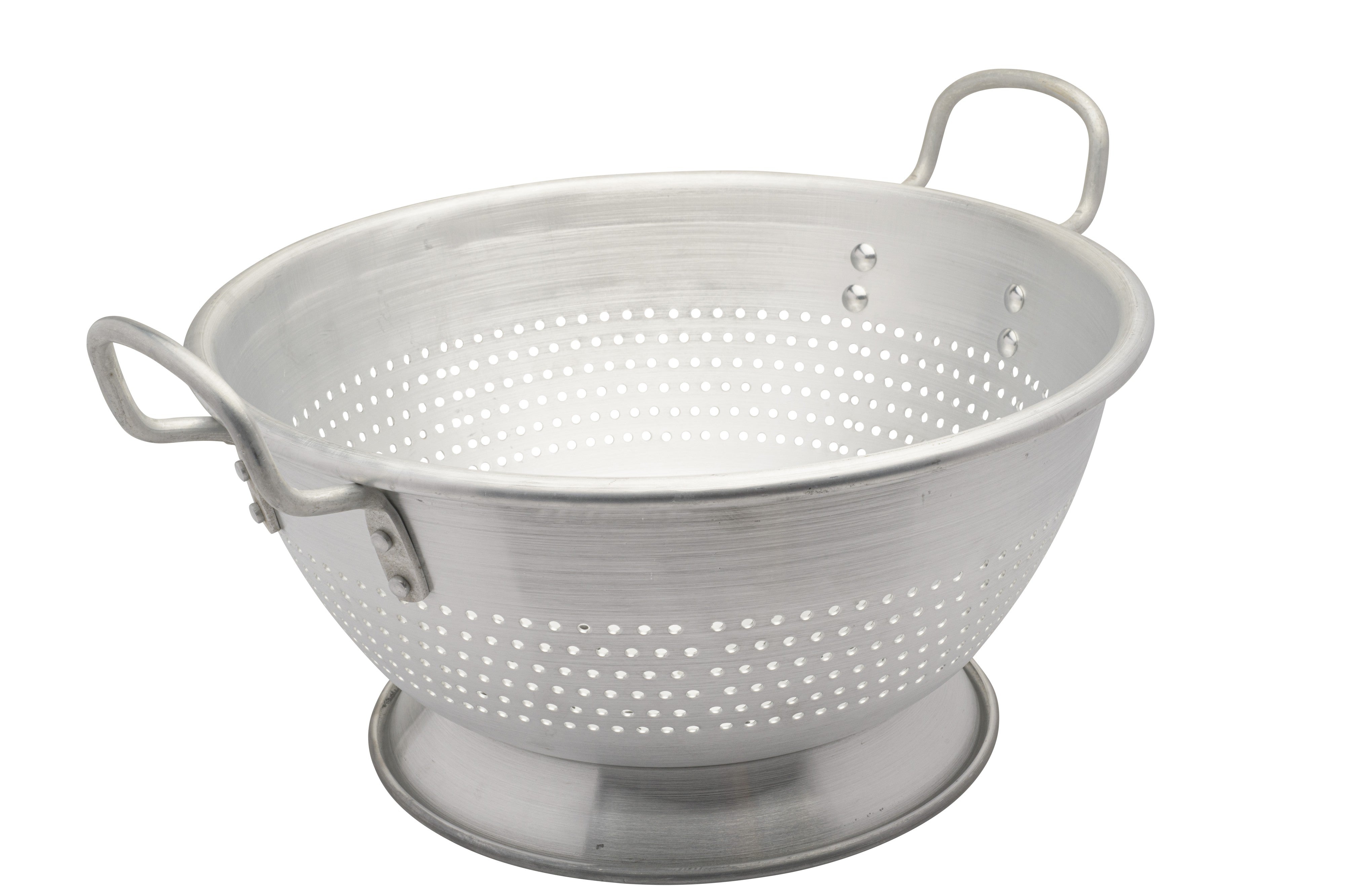 Heavy gauge aluminum colander 16 Qt Riveted Handles 16.5