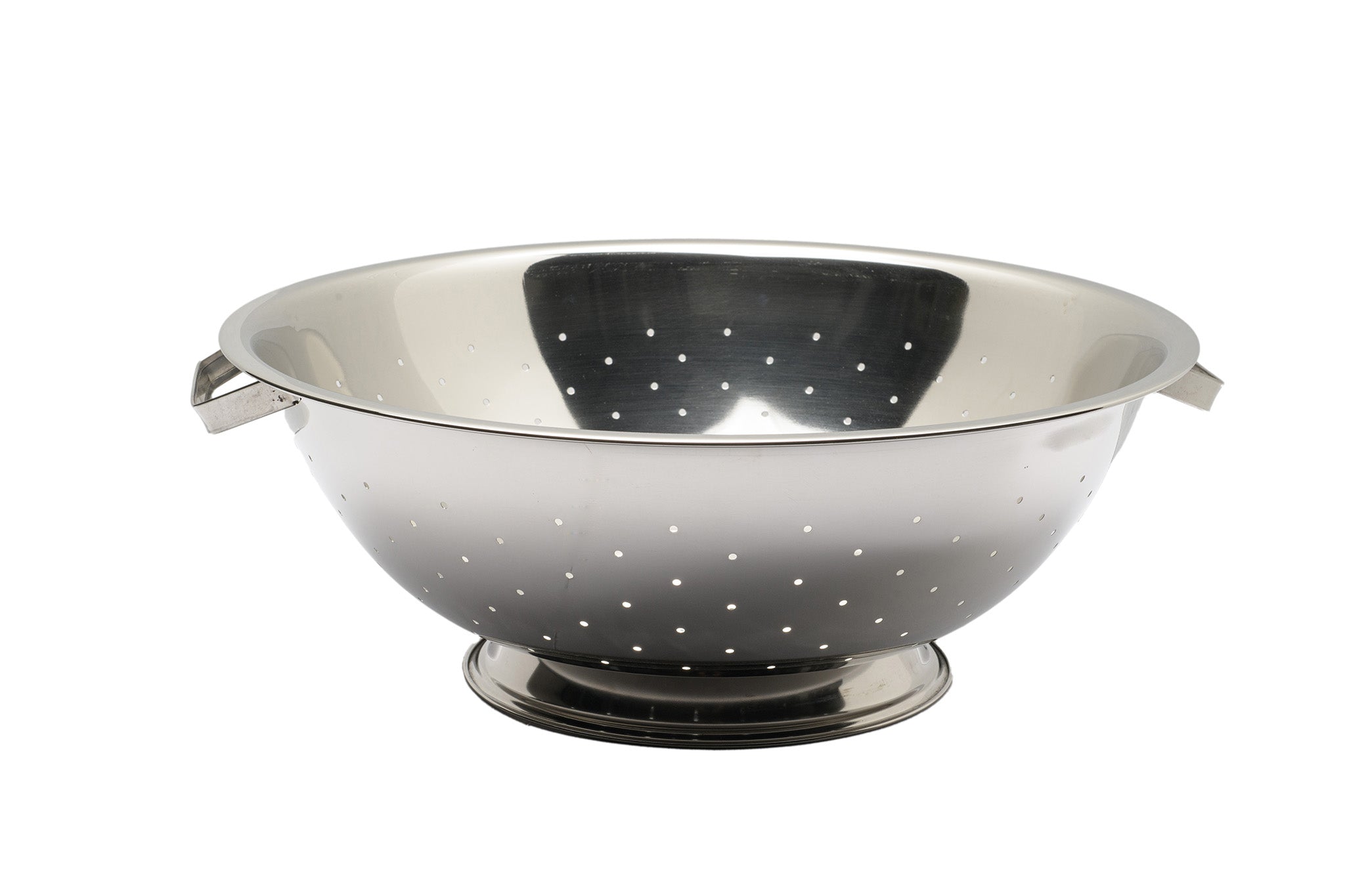 Colander, 13 qt., 16-1/4"D, Mirror Polished Stainless Steel