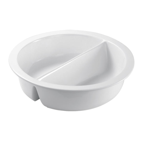Round Divided Porcelain Insert 12.75" Dia. (3.25 Qt) Diva Chafer
