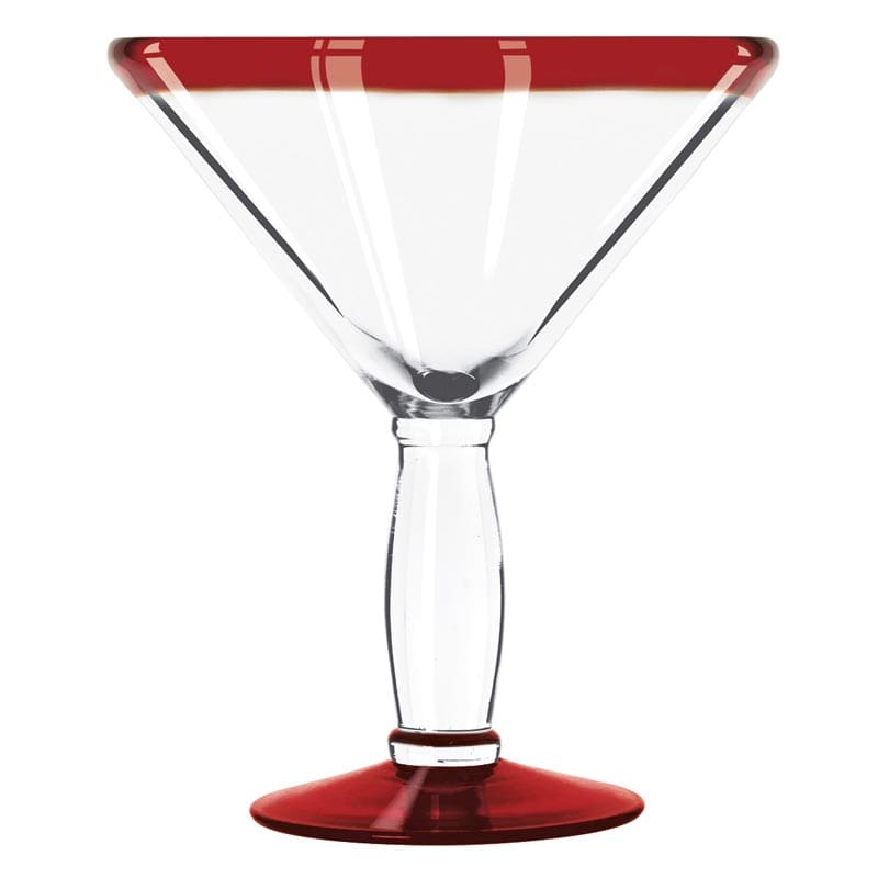 Aruba 15 oz. Cocktail Glass with Red Rim