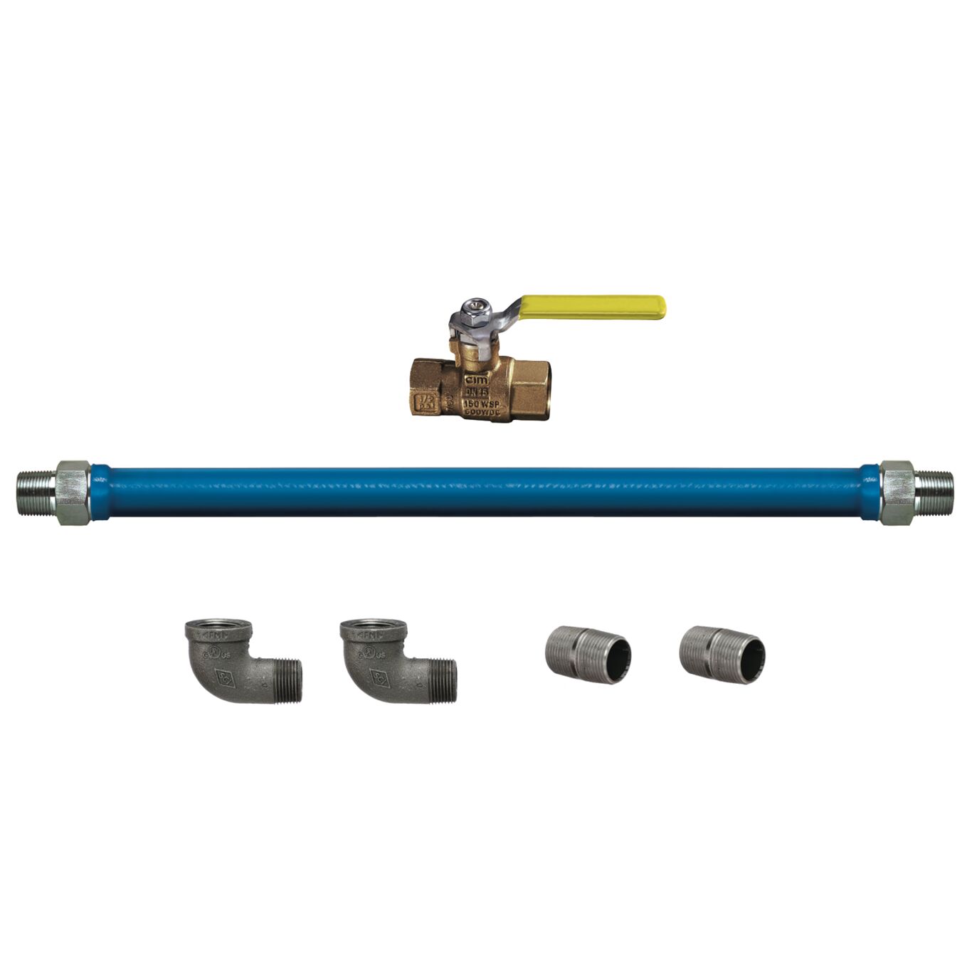 1-1/4"D Blue Hose™ Moveable Gas Connector Hose Assembly 60"L, Stainless Steel Braid, SnapFast® QD, 2 Swivel MAX®, 441,000 BTU/hr