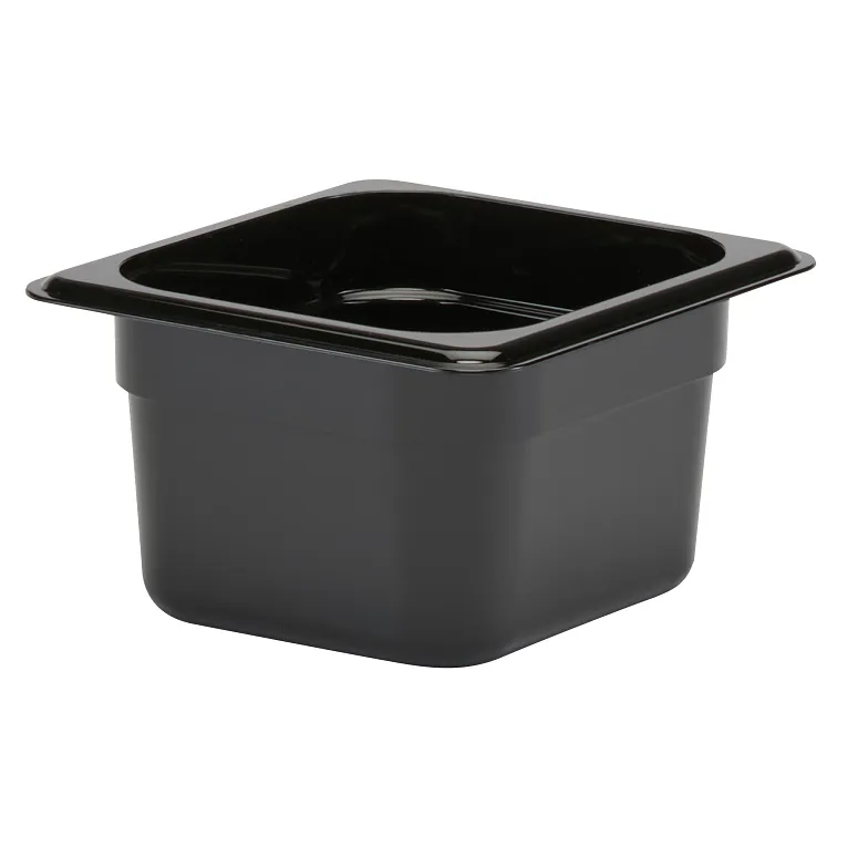 Camwear® 1.6 qt. 1/6 Size Black Polycarbonate Food Pan