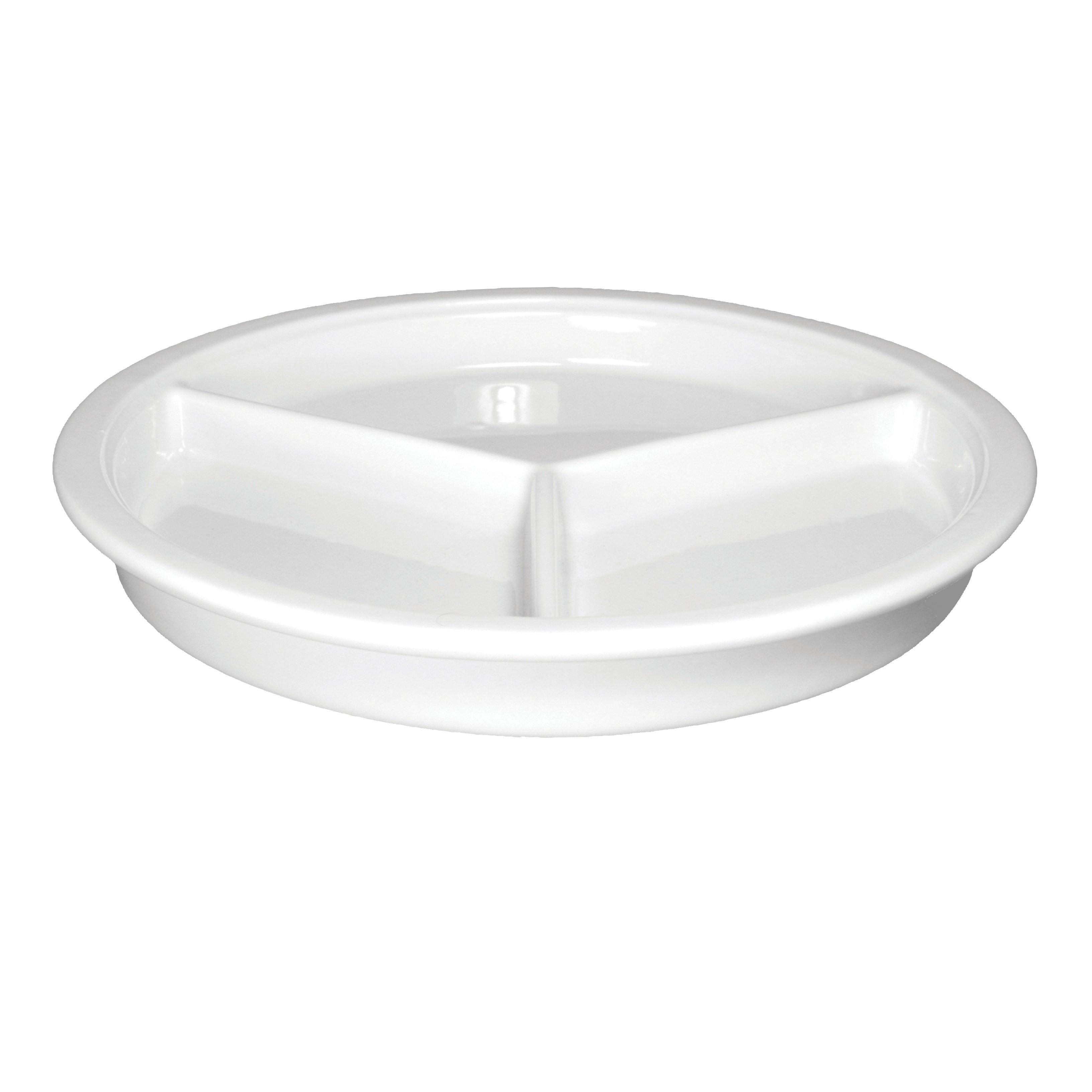 3 Compartment Divided Dish 9.0" Dia. White