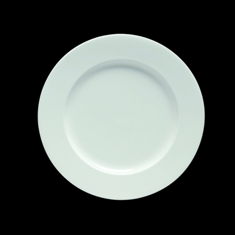 Stratford 11" Round White Porcelain Rimmed Plate
