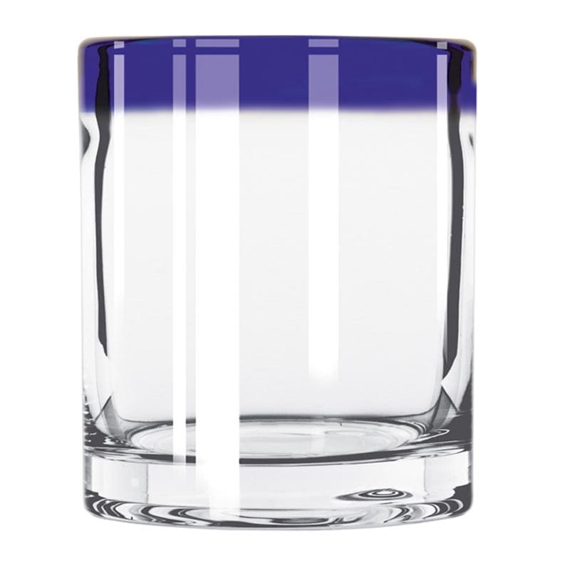 Aruba 10 oz. Rocks Glass with Cobalt Blue Rim