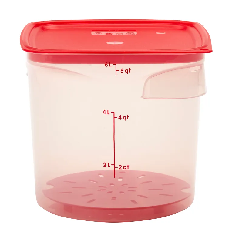 Drain Shelf for 6 & 8 qt. FreshPro Round containers, translcuent red
