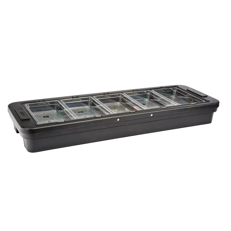 Versa Tabletop Food Bar Basin 76-1/4" Black 5-Pan