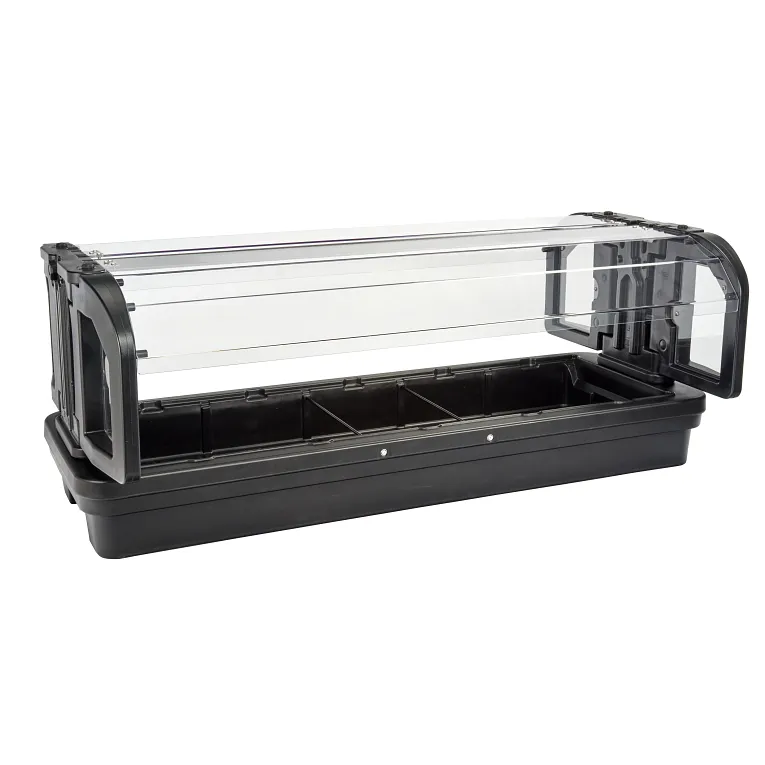 Versa Tabletop Food Bar with Sneeze Guard 76-1/4" Black 5-Pan