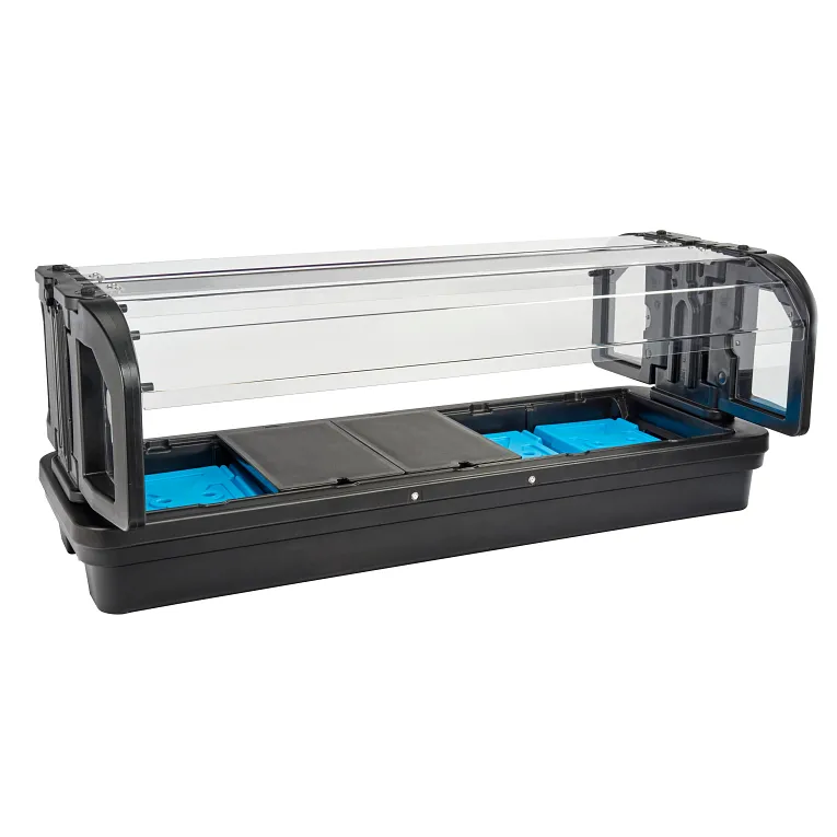 Versa Tabletop Food Bar with Sneeze Guard 76-1/4" Black 5-Pan