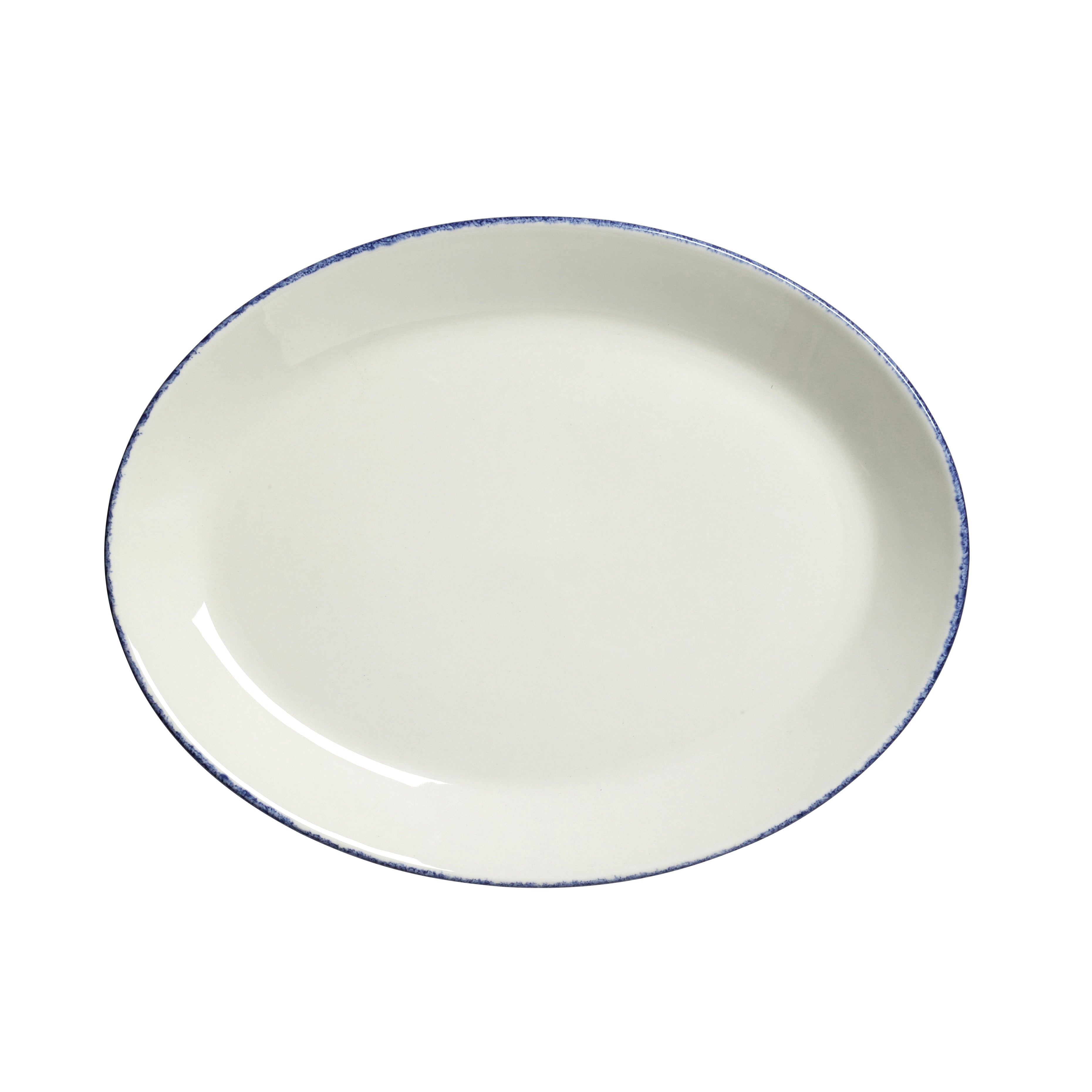 Oval Coupe Platter L 11.0" W 8.5" Blue Dapple