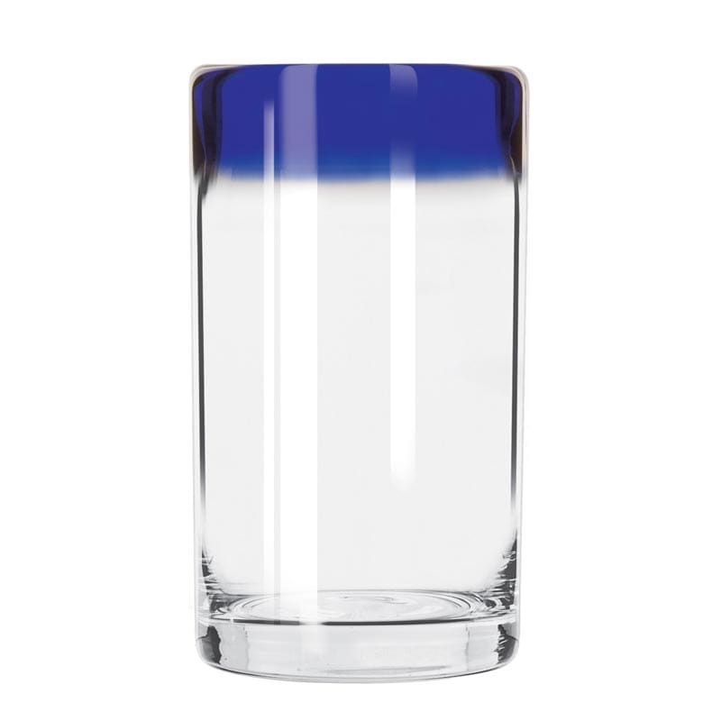 Aruba 16 oz. Cooler Glass with Cobalt Blue Rim