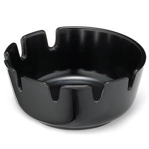 4" Ash Tray, Black Plastic
