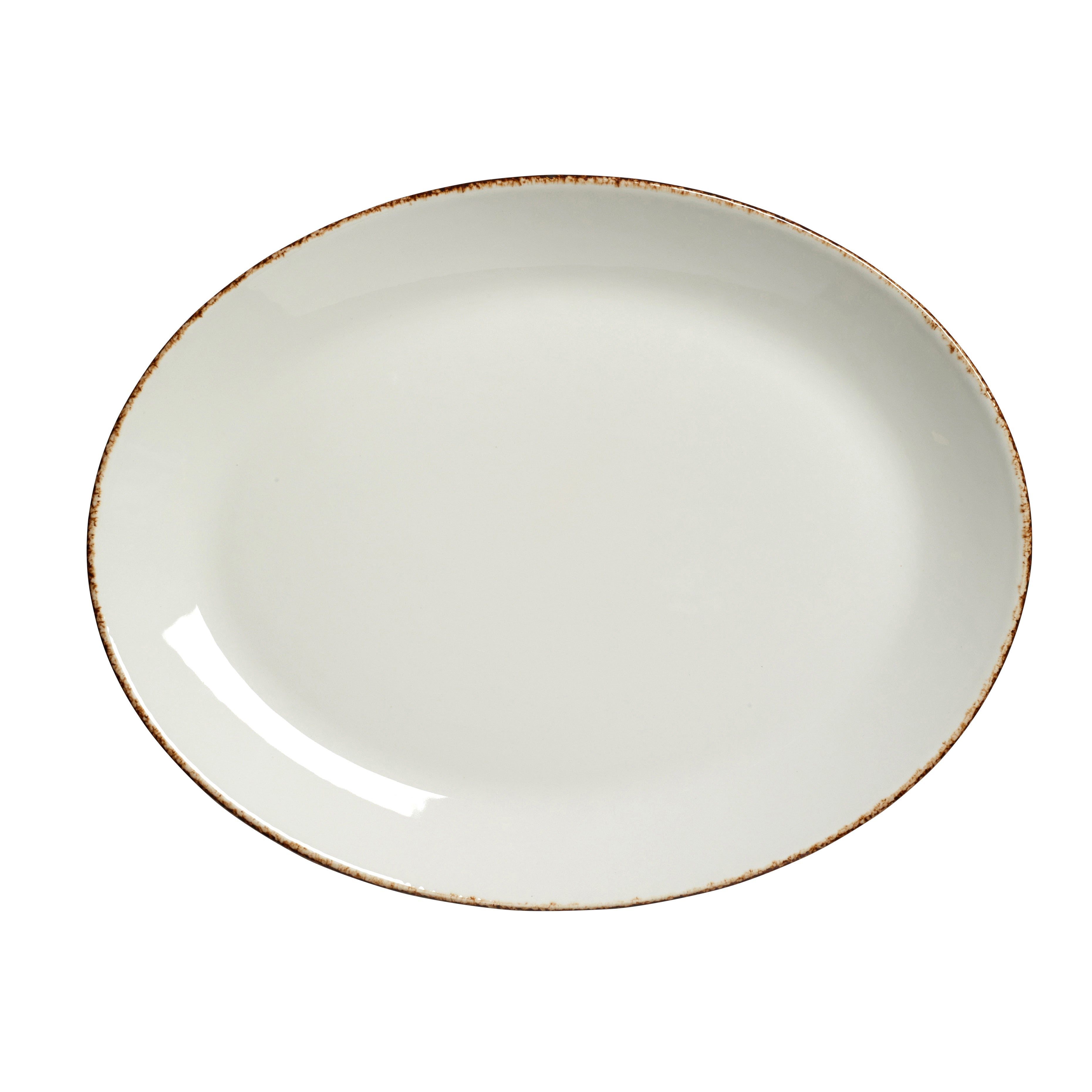 Oval Coupe Platter L 8.0" W 6.375" Brown Dapple