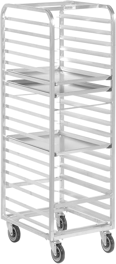 20.5" 20-Pan Heavy-Duty Aluminum Bun Pan Rack - All-Welded, End Load