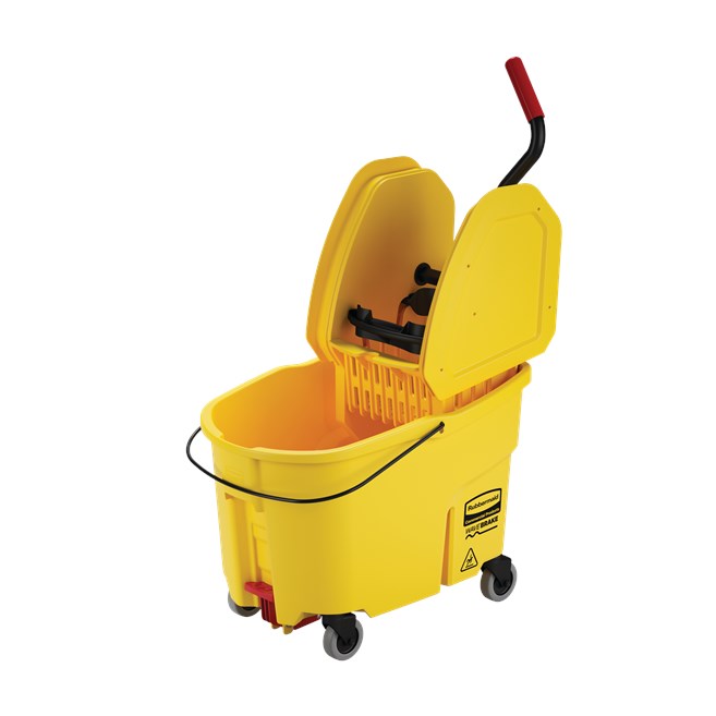 WaveBrake 44 qt. Mop Bucket and Wringer with Foot Pedal, Yellow