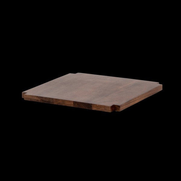Square Tile With Corner Cut Out, 9.5" X 9.5" X 0.625", Axis Buffet System, Spire Natural Wood
